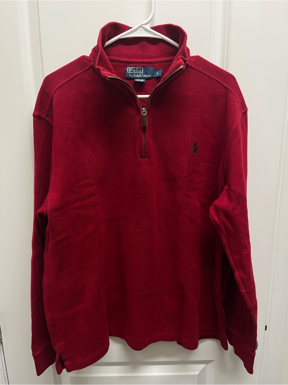 Polo Ralph Lauren men’s Quarter Zip Large Burgundy Cotton